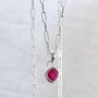 Sterling Silver Birthstone Fine Paperclip Necklace, thumbnail 12 of 12