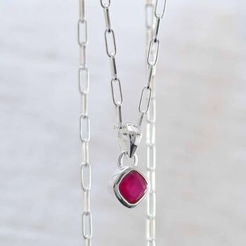 Sterling Silver Birthstone Fine Paperclip Necklace, 12 of 12