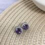 Round Amethyst 925 Sterling Silver Stud Earrings, thumbnail 1 of 6