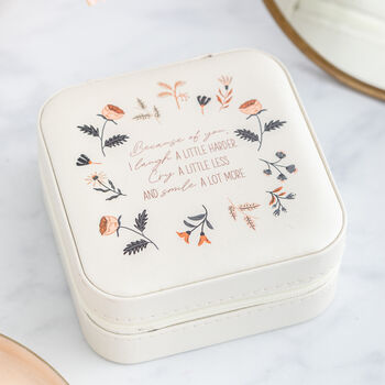 Floral Friendship Quote Travel Jewellery Box, 2 of 3