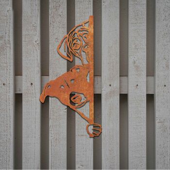 Rusted Peaking Dogs Metal Dog Wall Decor Rusty Dogs Art, 8 of 10