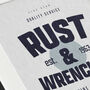 Retro Mechanics Print 'Rust And Wrenches', thumbnail 2 of 2