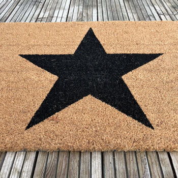 Large Charcoal Star Coir Doormat, 3 of 7