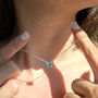 Aquamarine Moissanite Crystal Sterling Silver Necklace, thumbnail 3 of 5