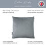 Luxury Super Soft Velvet Cushion Silver Grey, thumbnail 2 of 6
