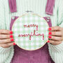 Merry Everything Gingham Embroidery Hoop Kit, thumbnail 1 of 10