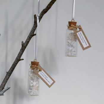 Tiny Bottle Of Snow Personalised Hanging Decoration, 7 of 12