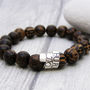 Personalised Men's Scroll Bracelet With Palm Wood, thumbnail 6 of 10
