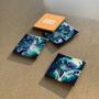 Sapphire Galaxy Bloom Wood Coasters | Set Of Two/Four, thumbnail 3 of 7