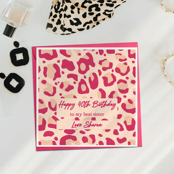 Personalised Birthday Leopard Pattern Card, 2 of 5