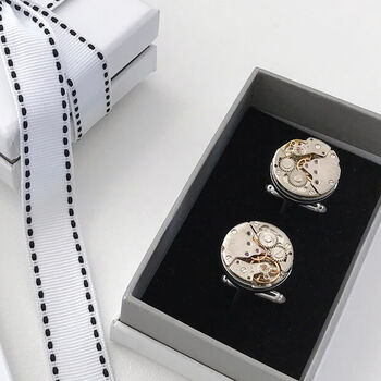 Timeless Watch Mechanism Cufflinks In A Gift Box, 2 of 8