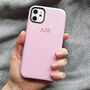 Pink Faux Leather Embossed Personalised Phone Case, thumbnail 1 of 11