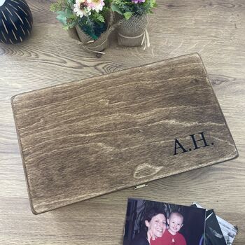 Carved Initials Personalised Memory Box, 7 of 9