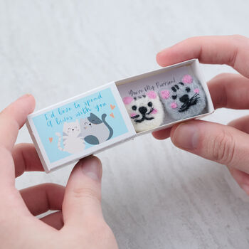 You're My Purrson Wool Felt Cats In A Matchbox, 2 of 7