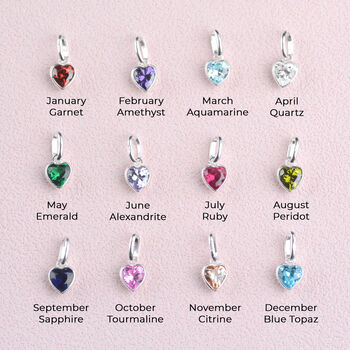 Personalised Initial And Heart Birthstone Necklace, 3 of 10
