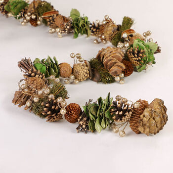 Woodland Sparkle Natural Christmas Garland, 2 of 3