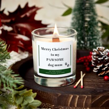 Merry Christmas Scented Soy Wax Candle For Dog Mum, Dog Lover Gift, 5 of 8