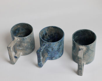 Handmade Japanese Ceramic Mug Blue Gray, 9 of 9