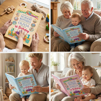 1st Birthday Gift Book Of Nursery Rhymes Personalised, 9 of 12