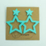 Star Cut Out Pastel Blue Earrings, thumbnail 4 of 6