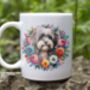 Personalised Havanese Summer Floral Dog Wreath Gift Keepsake Mug, thumbnail 1 of 2