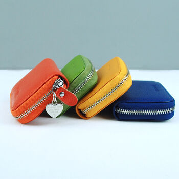 Personalised Mini Leather Card Holder Purse, 9 of 12