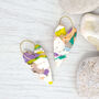 Ettie Heart Hoop Terrazzo Polymer Clay Dangly Earrings, thumbnail 1 of 4