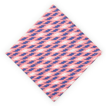 Mens Pink Geometric Print Pocket Square, 2 of 5