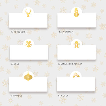 Christmas Gold Foiled Blank Place Cards, 5 of 6