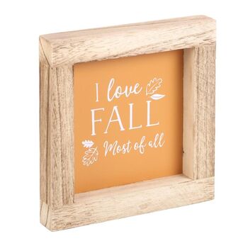 Orange I Love Fall Most Of All Wooden Frame Sign, 2 of 3