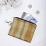 Tie And Dye Grey And Gold Silk Zipped Pouch Bag, thumbnail 1 of 3