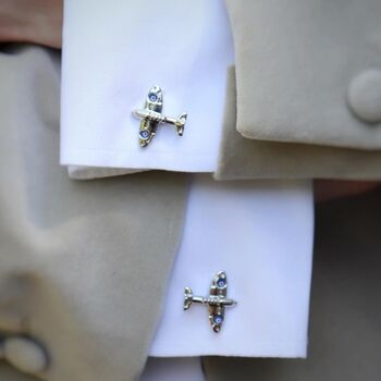 Personalised Spitfire Cufflinks For Father's Day, 2 of 10