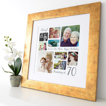 Personalised 70th Birthday Square Photo Collage, 10 of 11