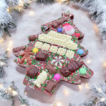 Personalised Christmas Tree Chocolate Slab, 3 of 4