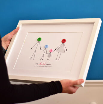Personalised Family Button Print Unframed, 4 of 12