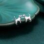 Cute Dog Stud Earrings In Sterling Silver, thumbnail 1 of 12