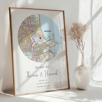 The Place We Got Engaged Ordnance Survey Explorer Personalised Map Print Engagement Gift, 7 of 12