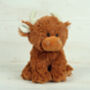 Highland Cow Toy Trio, Brown, Cream And Rainbow Set, thumbnail 5 of 7