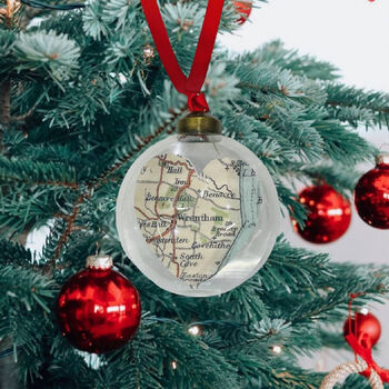 Personalised Vintage Map Christmas Bauble, 4 of 4