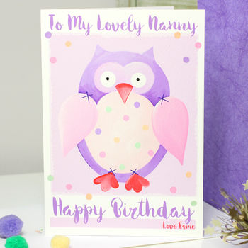 Personalised Owl Relation Birthday Card, 2 of 9