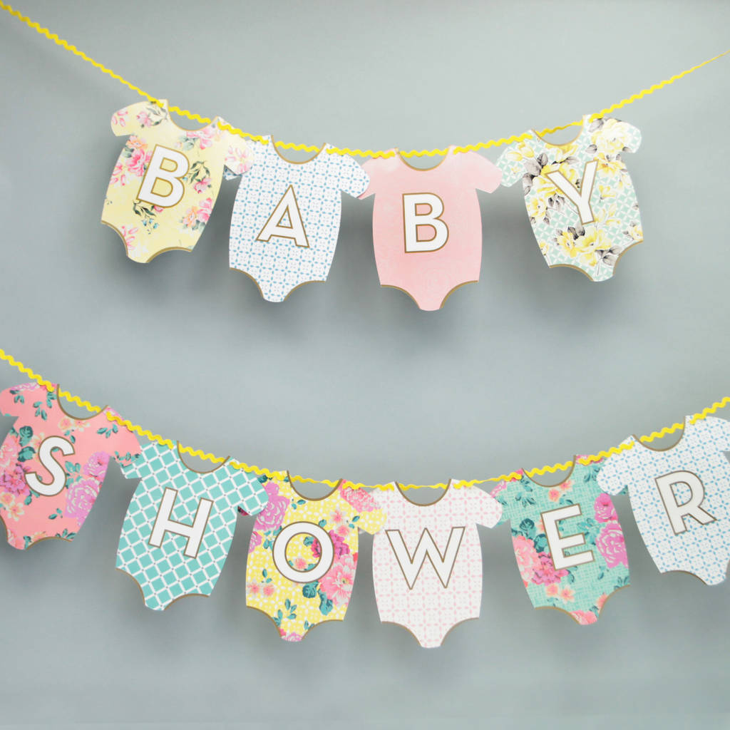 Baby Shower Floral Baby Grow Garland By Postbox Party