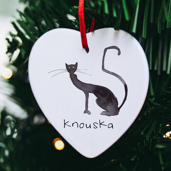 Personalised Cat Christmas Tree Decoration, 2 of 4