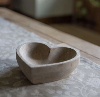 Mango Wood Heart Shaped Trinket Holder, 3 of 3