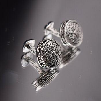 Silver Groom Gift Vintage Royal Cufflinks, 6 of 6