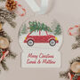 Personalised Driving Home For Christmas Acrylic Snow Globe Hanging Decoration Gift Boxed, thumbnail 4 of 5