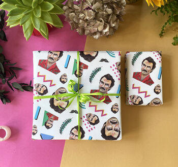 Tom Selleck Wrapping Paper – 80s Magnum Inspired Funny Gift Wrap, 7 of 11