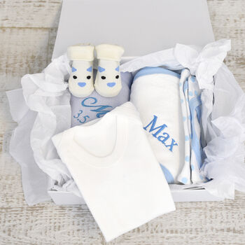 Personalised New Baby Boy Gift Hamper, 5 of 8
