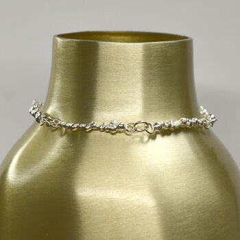 Handmade Solid Sterling Silver Pebble Bracelet, 2 of 5