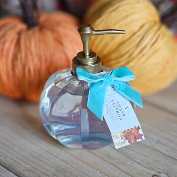 Amber Saffron Glass Pumpkin Bottle Hand Wash, 2 of 3