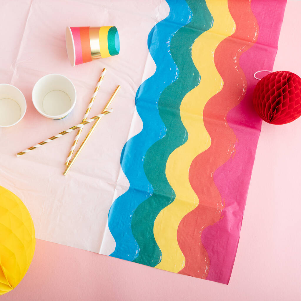 Rainbow Colourful Party Tablecloth, 1 of 3